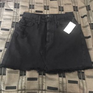 Lucky Brand Distressed Black Denim Skirt